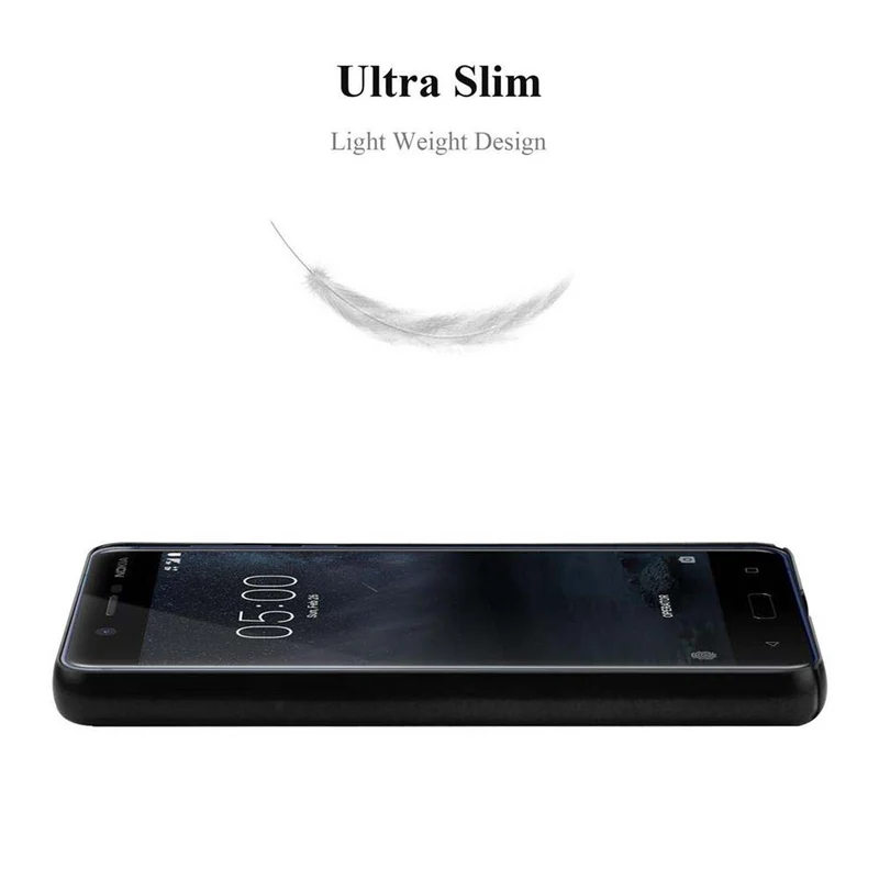 Cadorabo Hülle kompatibel mit Nokia 5 2017 Hard Case Schutzhülle in Metall Optik gegen Kratzer und Stöße