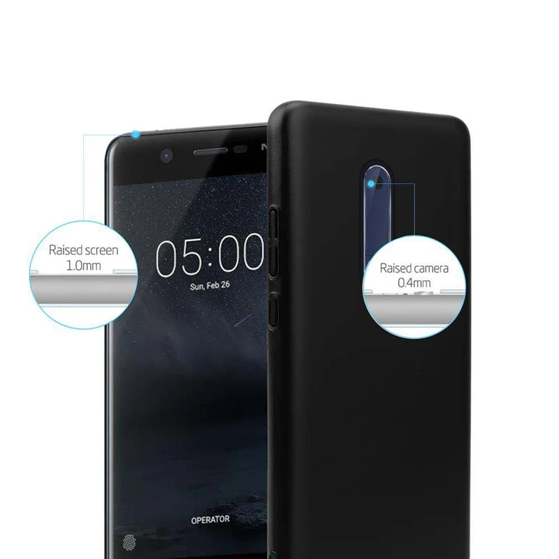 Cadorabo Hülle kompatibel mit Nokia 5 2017 Hard Case Schutzhülle in Metall Optik gegen Kratzer und Stöße
