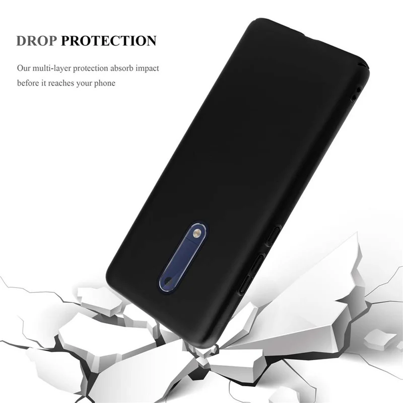 Cadorabo Hülle kompatibel mit Nokia 5 2017 Hard Case Schutzhülle in Metall Optik gegen Kratzer und Stöße