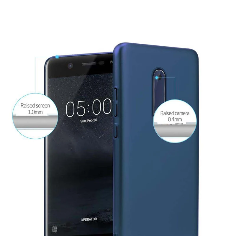 Cadorabo Hülle kompatibel mit Nokia 5 2017 Hard Case Schutzhülle in Metall Optik gegen Kratzer und Stöße