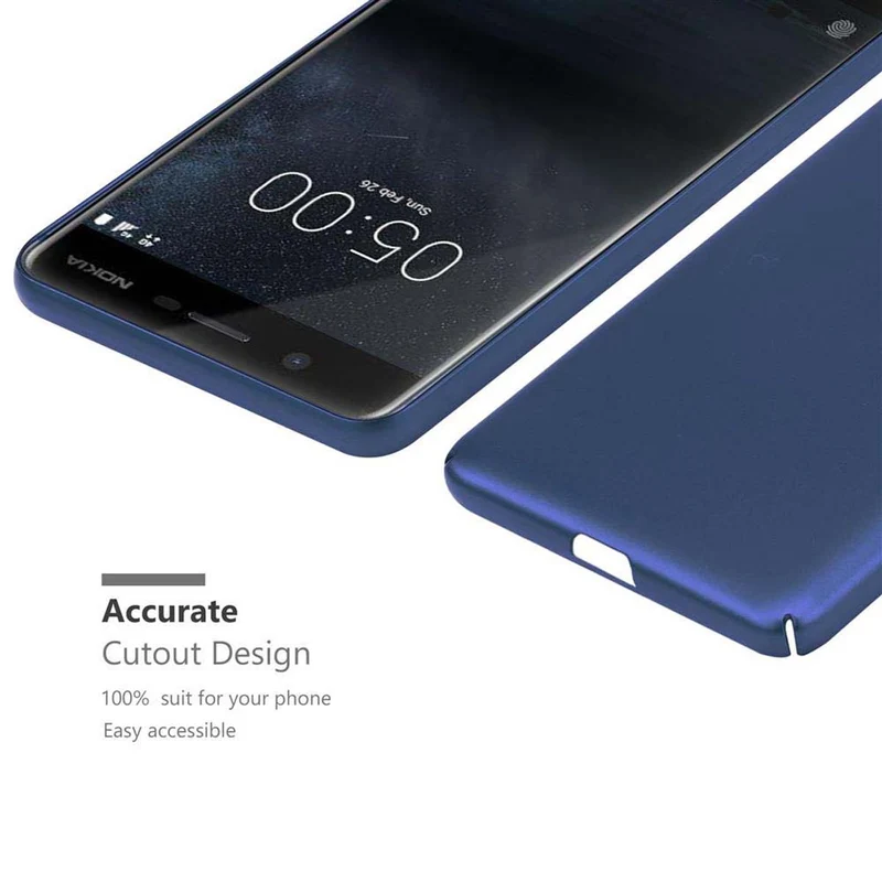 Cadorabo Hülle kompatibel mit Nokia 5 2017 Hard Case Schutzhülle in Metall Optik gegen Kratzer und Stöße