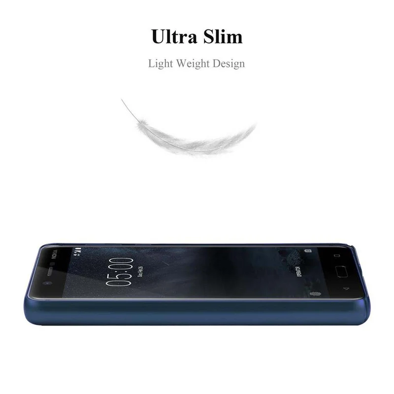 Cadorabo Hülle kompatibel mit Nokia 5 2017 Hard Case Schutzhülle in Metall Optik gegen Kratzer und Stöße