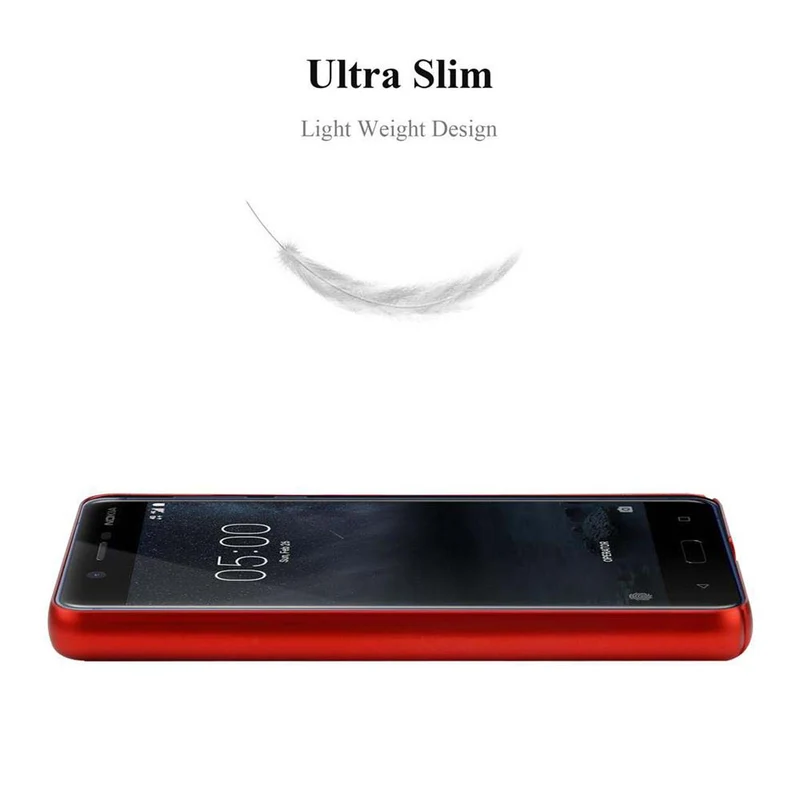 Cadorabo Hülle kompatibel mit Nokia 5 2017 Hard Case Schutzhülle in Metall Optik gegen Kratzer und Stöße