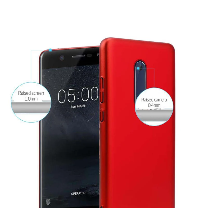Cadorabo Hülle kompatibel mit Nokia 5 2017 Hard Case Schutzhülle in Metall Optik gegen Kratzer und Stöße