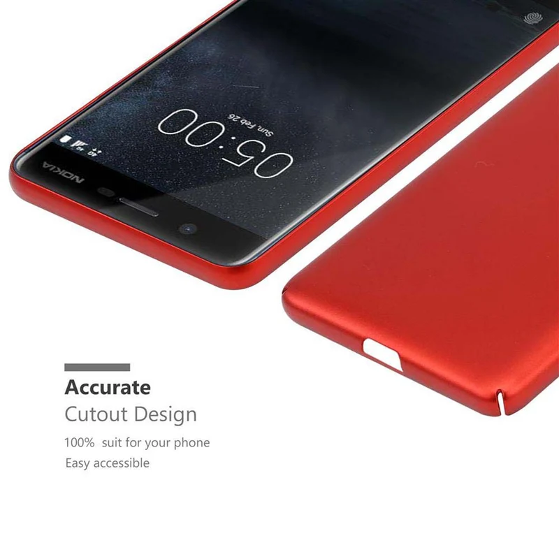 Cadorabo Hülle kompatibel mit Nokia 5 2017 Hard Case Schutzhülle in Metall Optik gegen Kratzer und Stöße