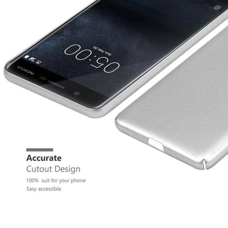 Cadorabo Hülle kompatibel mit Nokia 5 2017 Hard Case Schutzhülle in Metall Optik gegen Kratzer und Stöße