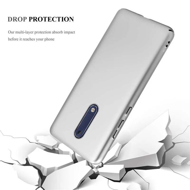 Cadorabo Hülle kompatibel mit Nokia 5 2017 Hard Case Schutzhülle in Metall Optik gegen Kratzer und Stöße