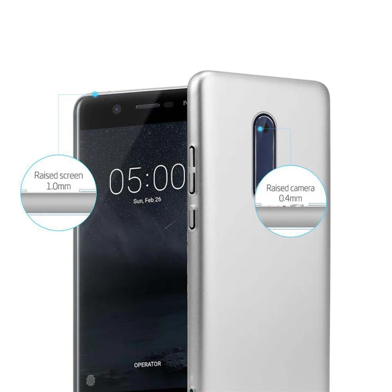 Cadorabo Hülle kompatibel mit Nokia 5 2017 Hard Case Schutzhülle in Metall Optik gegen Kratzer und Stöße