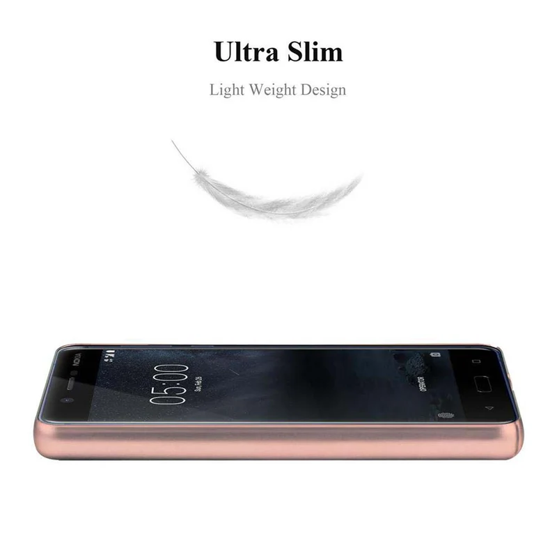 Cadorabo Hülle kompatibel mit Nokia 5 2017 Hard Case Schutzhülle in Metall Optik gegen Kratzer und Stöße