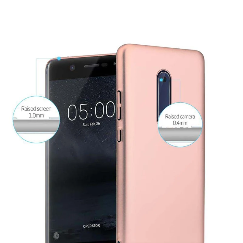 Cadorabo Hülle kompatibel mit Nokia 5 2017 Hard Case Schutzhülle in Metall Optik gegen Kratzer und Stöße