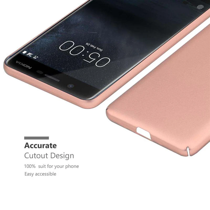 Cadorabo Hülle kompatibel mit Nokia 5 2017 Hard Case Schutzhülle in Metall Optik gegen Kratzer und Stöße