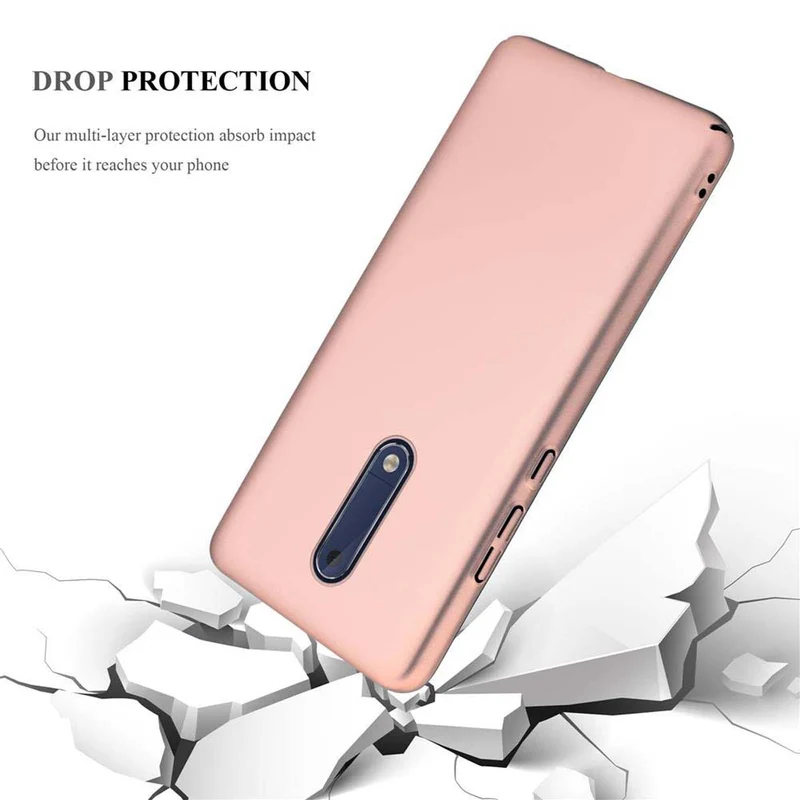 Cadorabo Hülle kompatibel mit Nokia 5 2017 Hard Case Schutzhülle in Metall Optik gegen Kratzer und Stöße