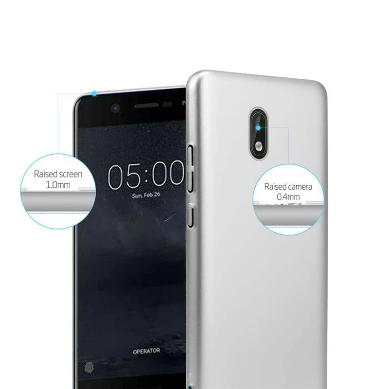 Cadorabo Hülle kompatibel mit Nokia 3 2017 Hard Case Schutzhülle in Metall Optik gegen Kratzer und Stöße