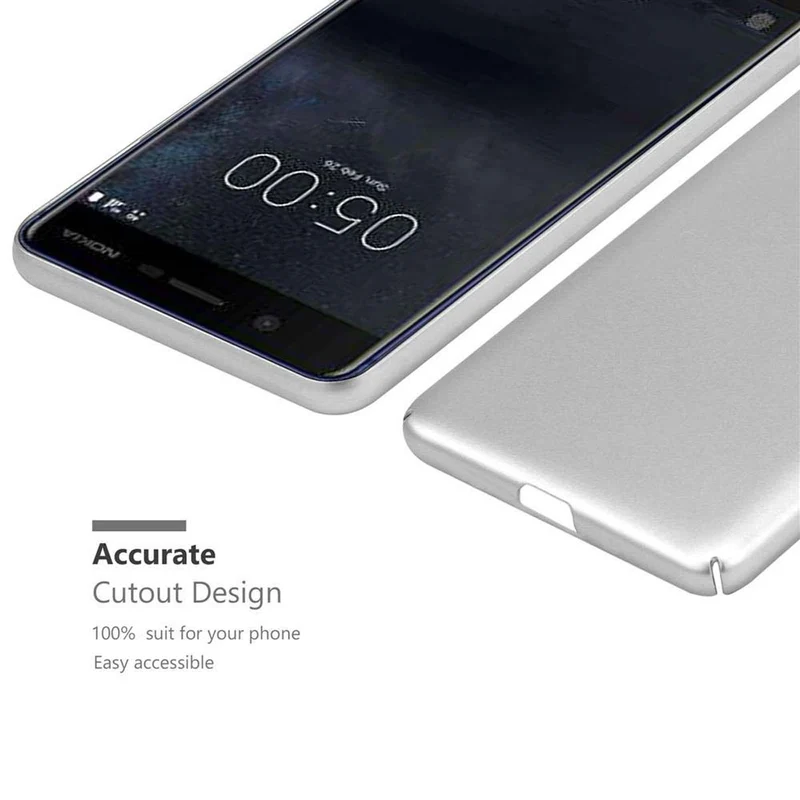 Cadorabo Hülle kompatibel mit Nokia 3 2017 Hard Case Schutzhülle in Metall Optik gegen Kratzer und Stöße