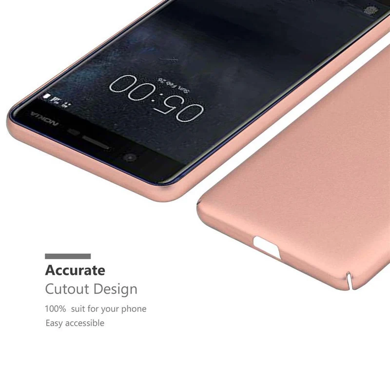 Cadorabo Hülle kompatibel mit Nokia 3 2017 Hard Case Schutzhülle in Metall Optik gegen Kratzer und Stöße