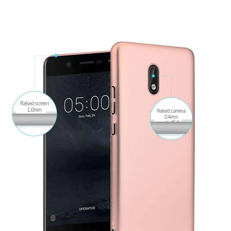 Cadorabo Hülle kompatibel mit Nokia 3 2017 Hard Case Schutzhülle in Metall Optik gegen Kratzer und Stöße
