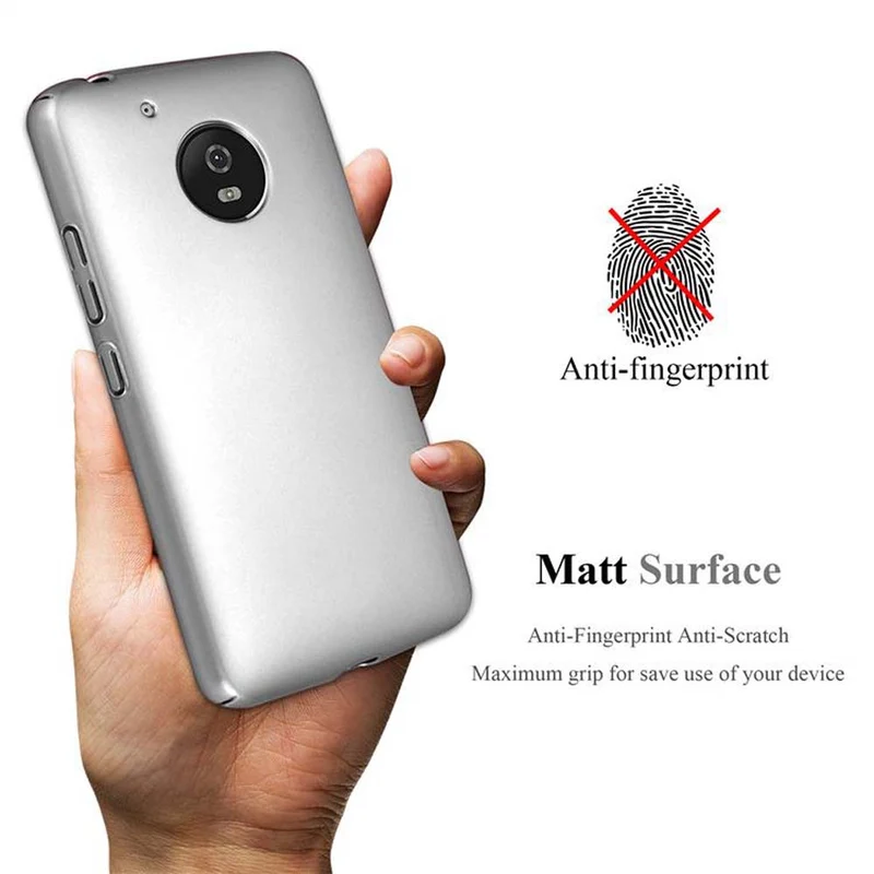 Cadorabo Hülle kompatibel mit Motorola MOTO G5 Hard Case Schutzhülle in Metall Optik gegen Kratzer und Stöße
