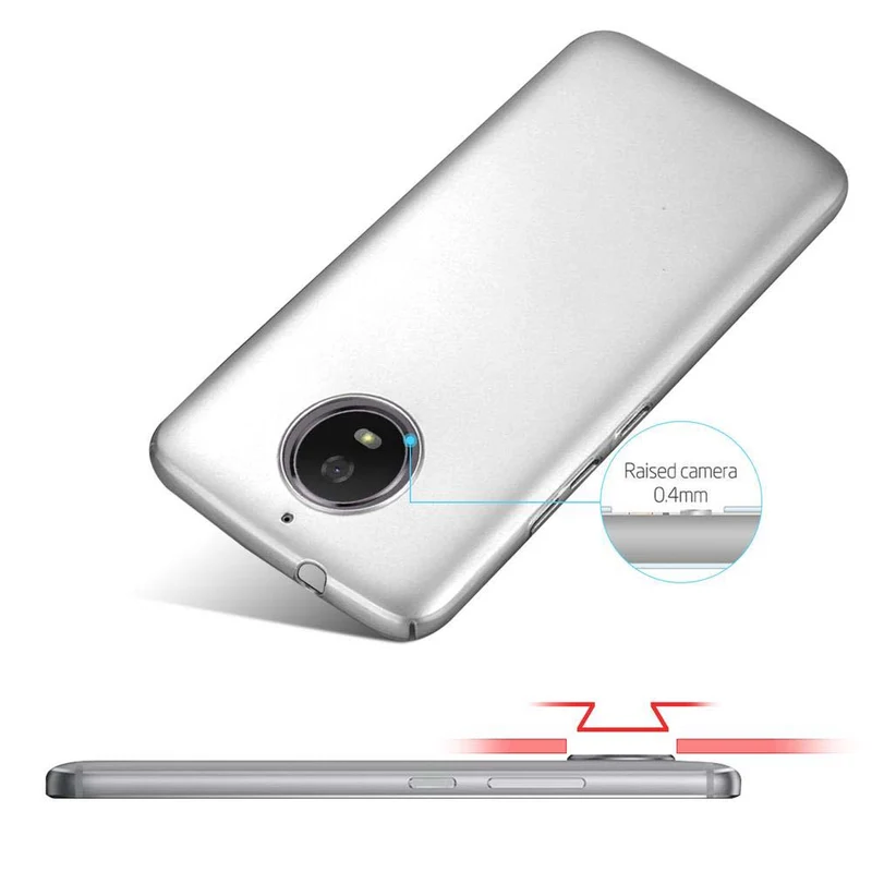 Cadorabo Hülle kompatibel mit Motorola MOTO G5S Hard Case Schutzhülle in Metall Optik gegen Kratzer und Stöße