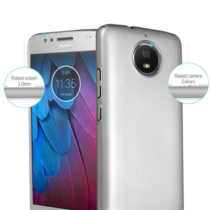 Cadorabo Hülle kompatibel mit Motorola MOTO G5S Hard Case Schutzhülle in Metall Optik gegen Kratzer und Stöße