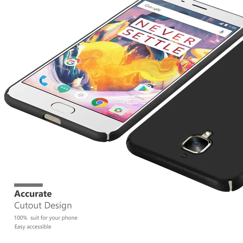 Cadorabo Hülle kompatibel mit OnePlus 3 / 3T Hard Case Schutzhülle in Metall Optik gegen Kratzer und Stöße