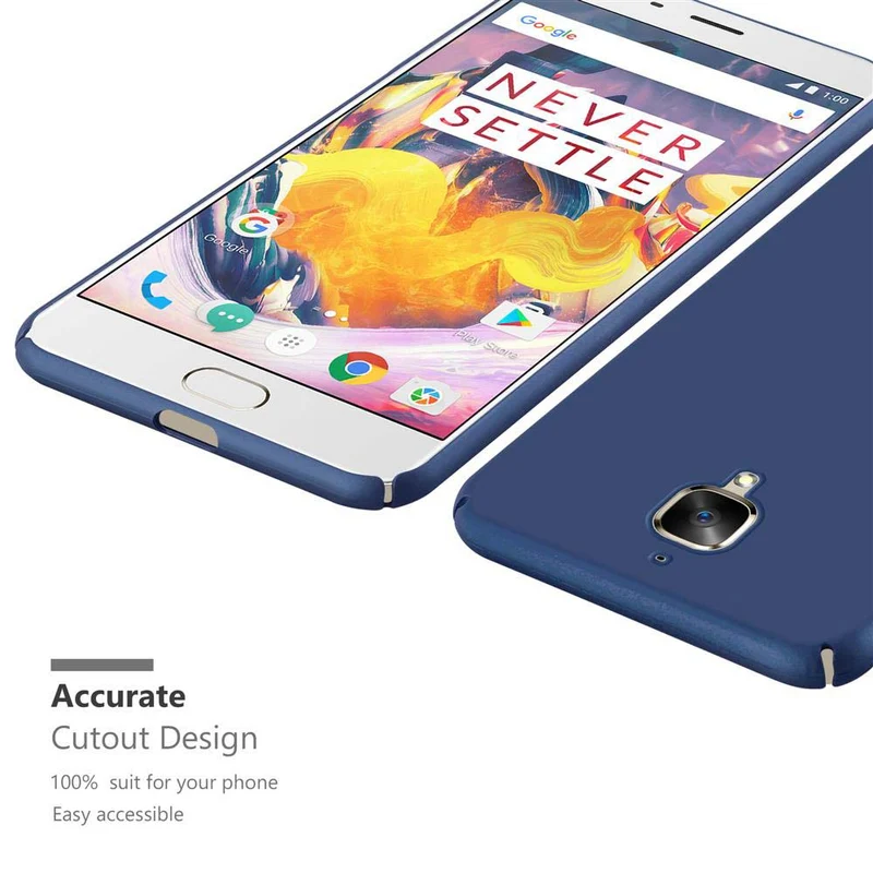 Cadorabo Hülle kompatibel mit OnePlus 3 / 3T Hard Case Schutzhülle in Metall Optik gegen Kratzer und Stöße