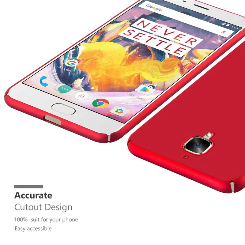 Cadorabo Hülle kompatibel mit OnePlus 3 / 3T Hard Case Schutzhülle in Metall Optik gegen Kratzer und Stöße