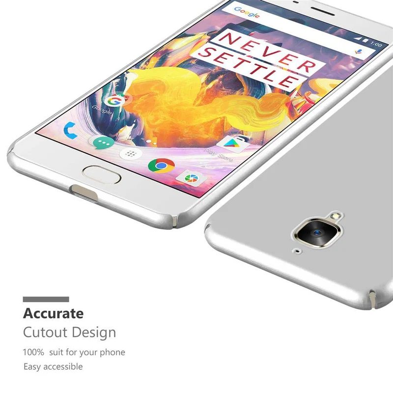 Cadorabo Hülle kompatibel mit OnePlus 3 / 3T Hard Case Schutzhülle in Metall Optik gegen Kratzer und Stöße