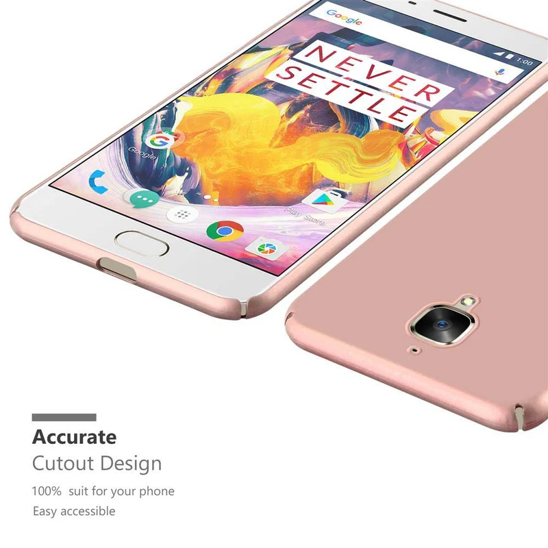 Cadorabo Hülle kompatibel mit OnePlus 3 / 3T Hard Case Schutzhülle in Metall Optik gegen Kratzer und Stöße