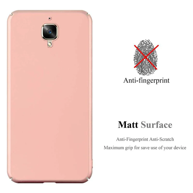 Cadorabo Hülle kompatibel mit OnePlus 3 / 3T Hard Case Schutzhülle in Metall Optik gegen Kratzer und Stöße