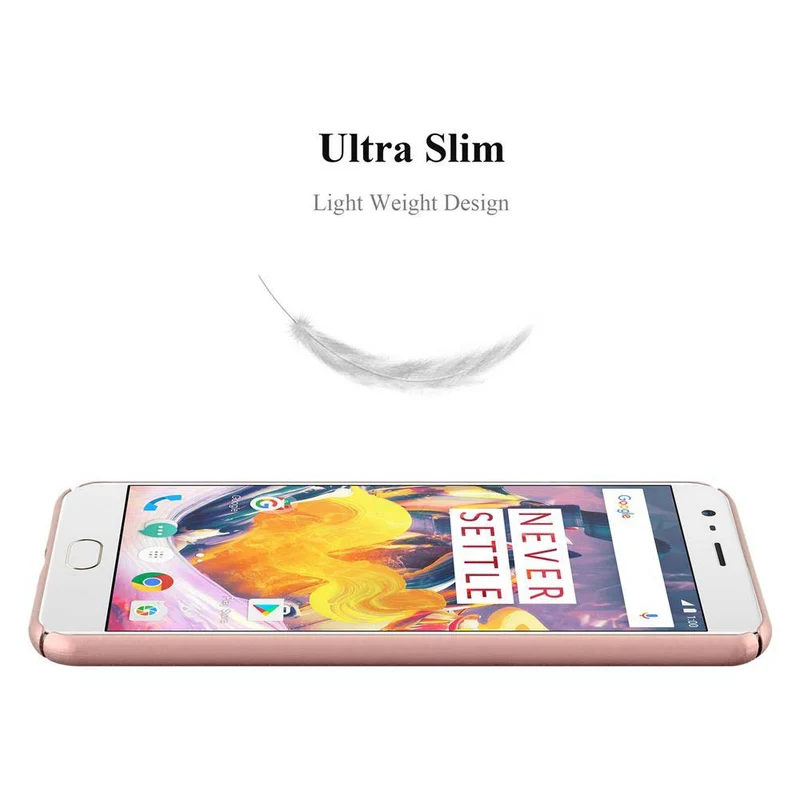 Cadorabo Hülle kompatibel mit OnePlus 3 / 3T Hard Case Schutzhülle in Metall Optik gegen Kratzer und Stöße