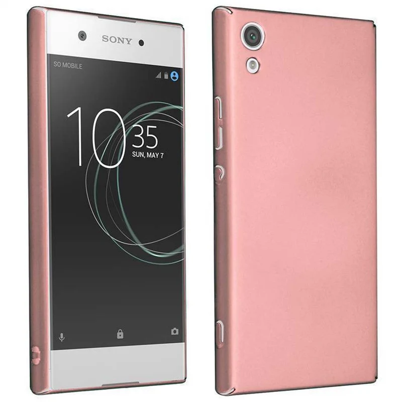 Cadorabo Hülle kompatibel mit Sony Xperia XA1 Hard Case Schutzhülle in Metall Optik gegen Kratzer und Stöße
