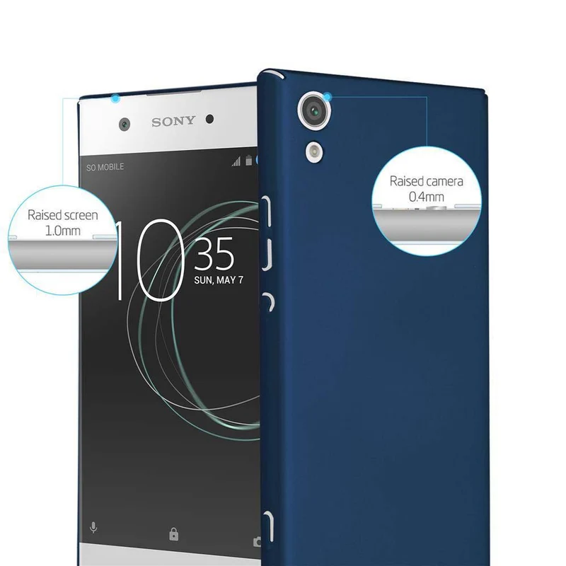Cadorabo Hülle kompatibel mit Sony Xperia XA1 Hard Case Schutzhülle in Metall Optik gegen Kratzer und Stöße