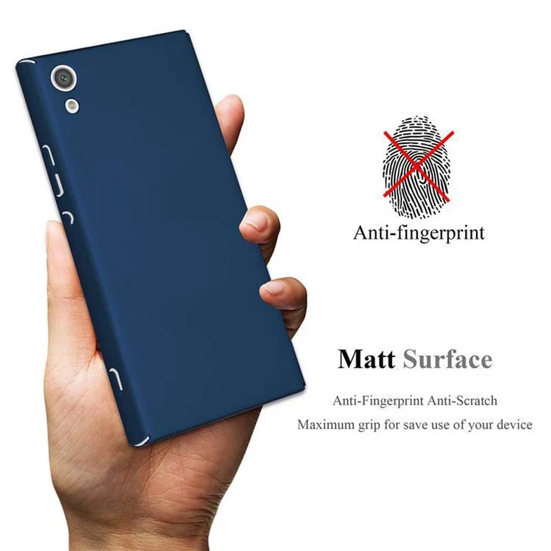 Cadorabo Hülle kompatibel mit Sony Xperia XA1 Hard Case Schutzhülle in Metall Optik gegen Kratzer und Stöße