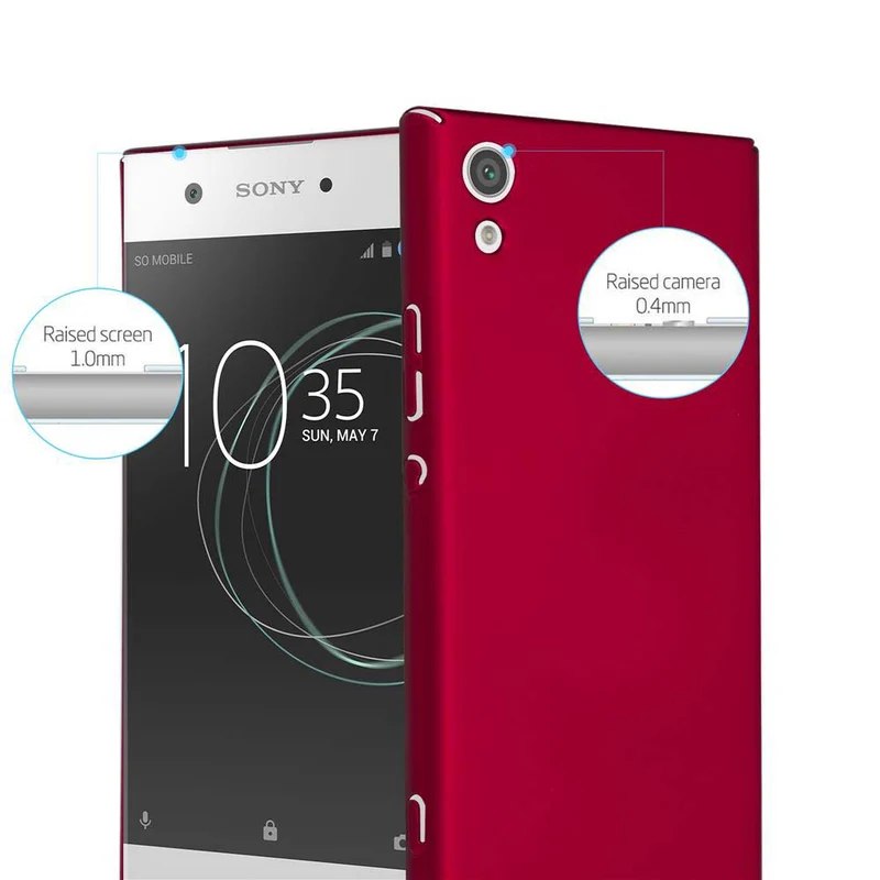 Cadorabo Hülle kompatibel mit Sony Xperia XA1 Hard Case Schutzhülle in Metall Optik gegen Kratzer und Stöße