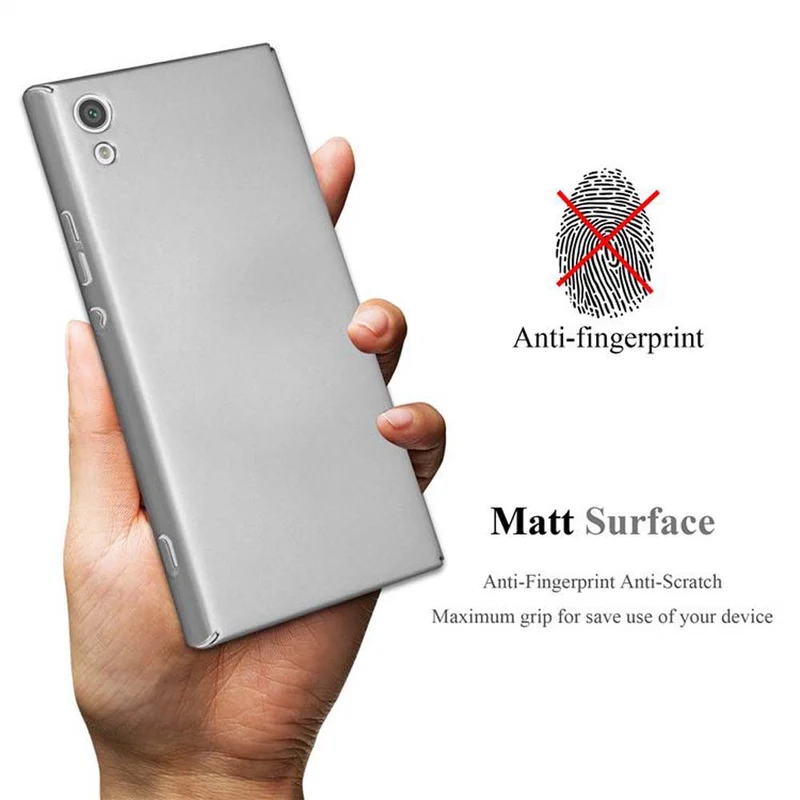 Cadorabo Hülle kompatibel mit Sony Xperia XA1 Hard Case Schutzhülle in Metall Optik gegen Kratzer und Stöße