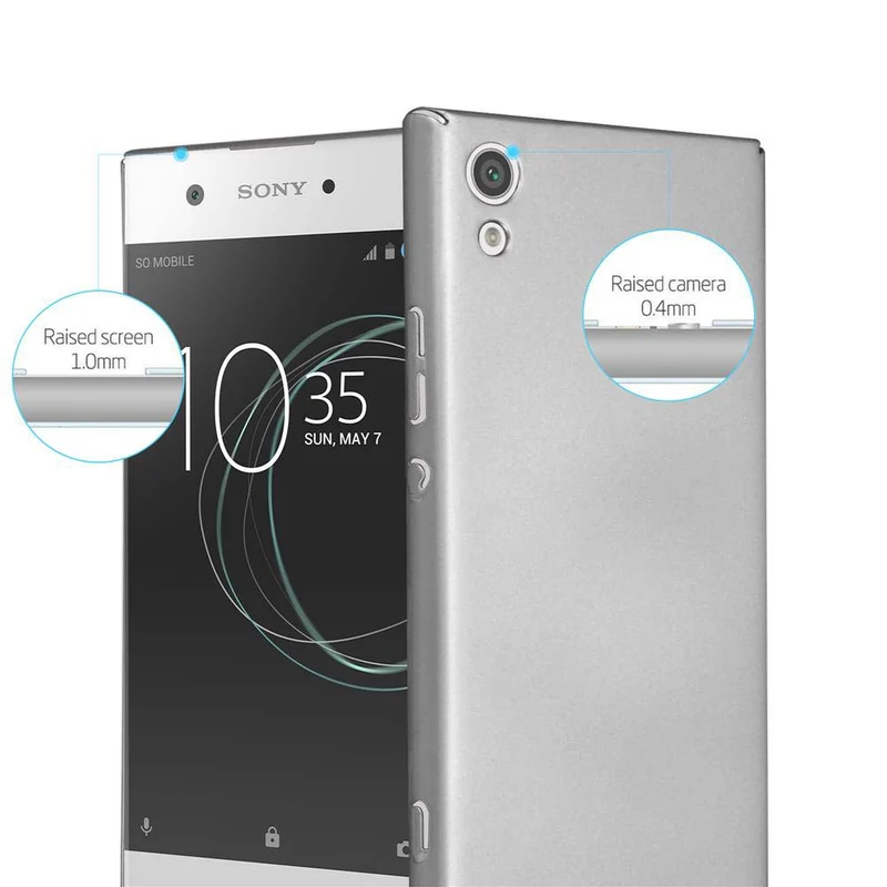 Cadorabo Hülle kompatibel mit Sony Xperia XA1 Hard Case Schutzhülle in Metall Optik gegen Kratzer und Stöße