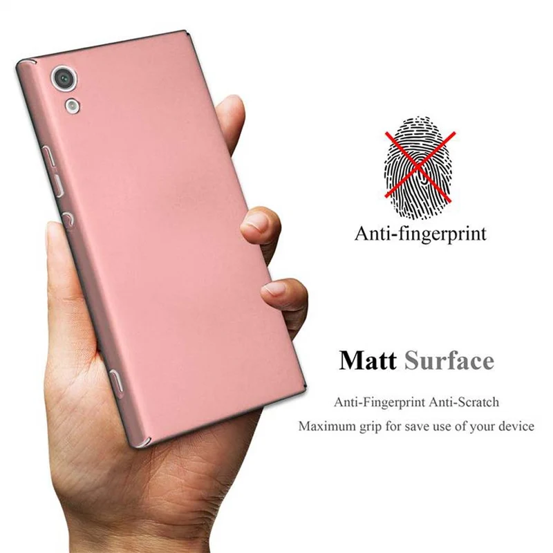 Cadorabo Hülle kompatibel mit Sony Xperia XA1 Hard Case Schutzhülle in Metall Optik gegen Kratzer und Stöße