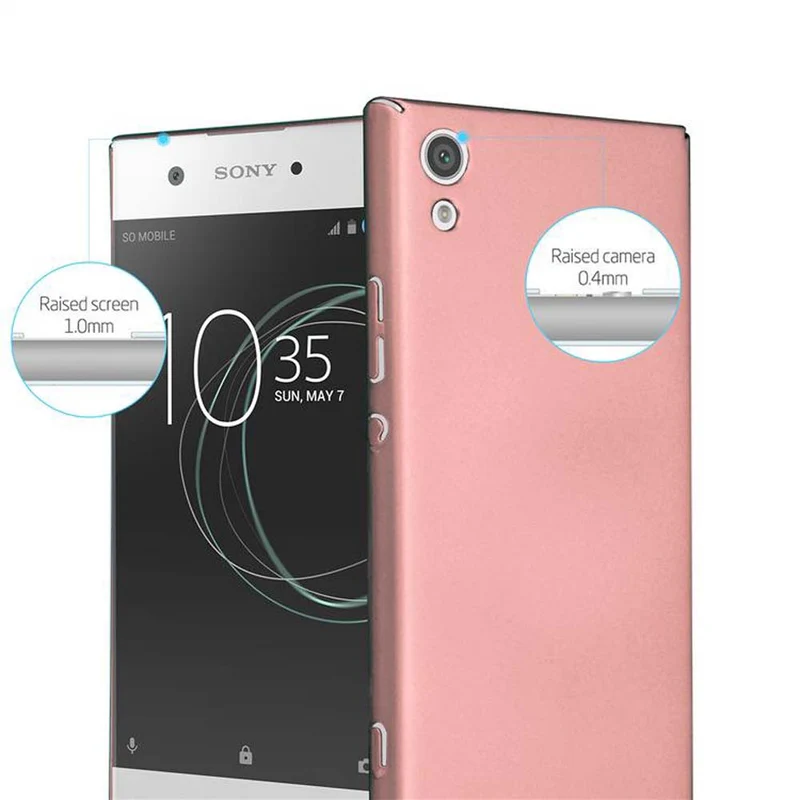 Cadorabo Hülle kompatibel mit Sony Xperia XA1 Hard Case Schutzhülle in Metall Optik gegen Kratzer und Stöße