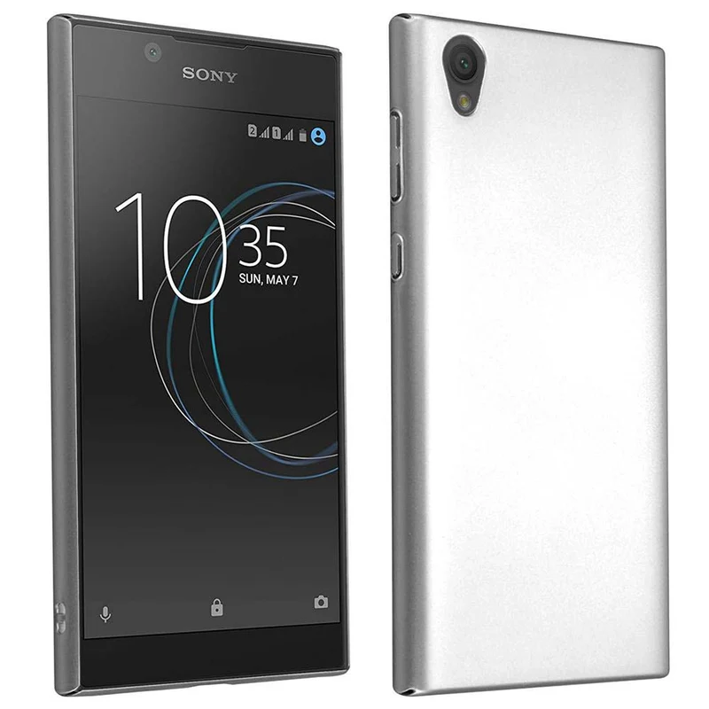 Cadorabo Hülle kompatibel mit Sony Xperia L1 Hard Case Schutzhülle in Metall Optik gegen Kratzer und Stöße