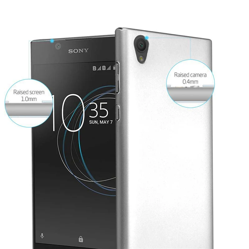 Cadorabo Hülle kompatibel mit Sony Xperia L1 Hard Case Schutzhülle in Metall Optik gegen Kratzer und Stöße