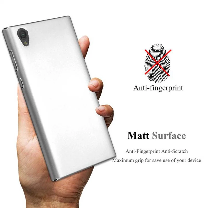 Cadorabo Hülle kompatibel mit Sony Xperia L1 Hard Case Schutzhülle in Metall Optik gegen Kratzer und Stöße