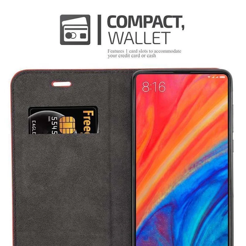 Cadorabo Hülle kompatibel mit Xiaomi Mi MIX 2S Schutzhülle mit Magnetverschluss, Standfunktion und Kartenfach