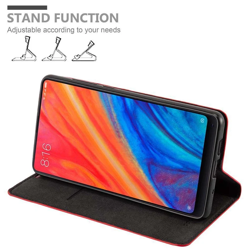 Cadorabo Hülle kompatibel mit Xiaomi Mi MIX 2S Schutzhülle mit Magnetverschluss, Standfunktion und Kartenfach