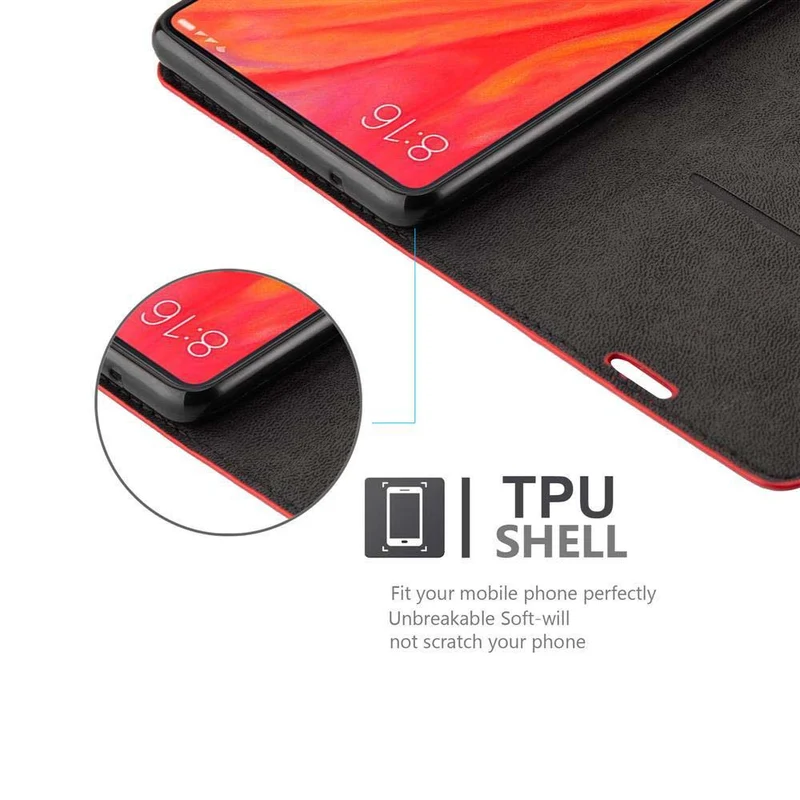 Cadorabo Hülle kompatibel mit Xiaomi Mi MIX 2S Schutzhülle mit Magnetverschluss, Standfunktion und Kartenfach