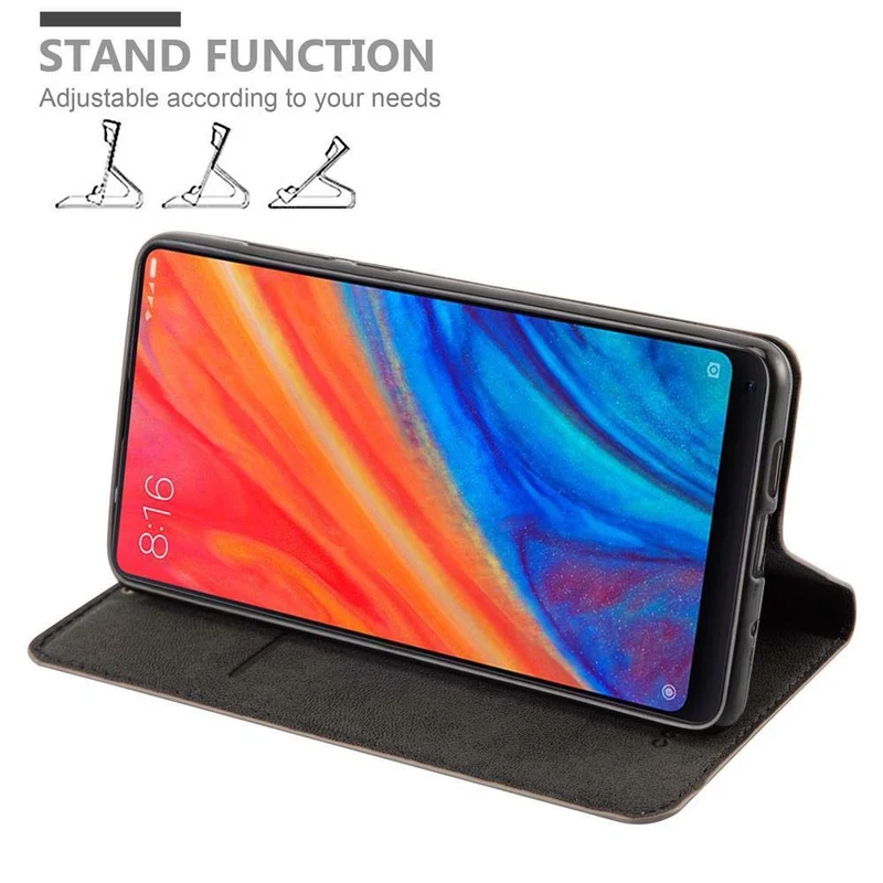 Cadorabo Hülle kompatibel mit Xiaomi Mi MIX 2S Schutzhülle mit Magnetverschluss, Standfunktion und Kartenfach