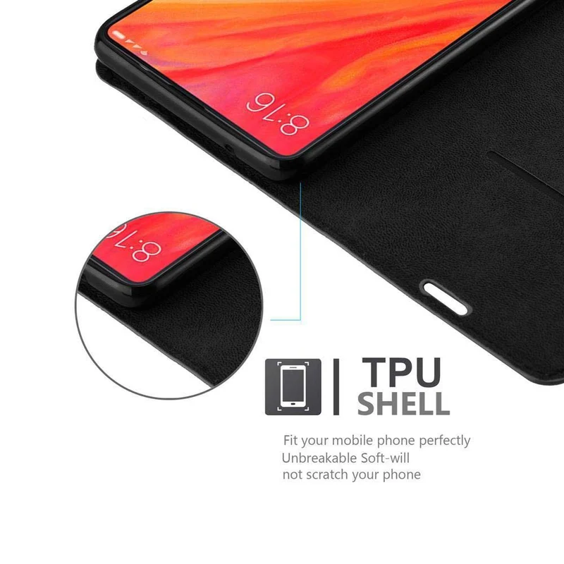 Cadorabo Hülle kompatibel mit Xiaomi Mi MIX 2S Schutzhülle mit Magnetverschluss, Standfunktion und Kartenfach
