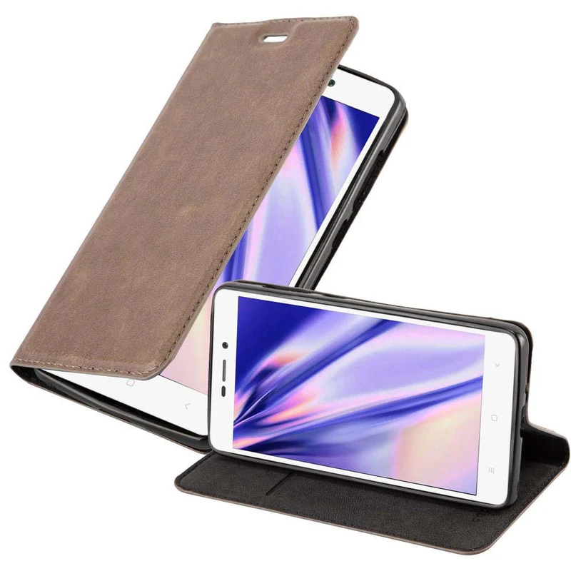Cadorabo Hülle kompatibel mit Xiaomi RedMi 3S Schutzhülle mit Magnetverschluss, Standfunktion und Kartenfach