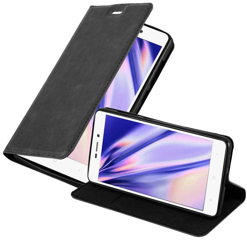 Cadorabo Hülle kompatibel mit Xiaomi RedMi 3S Schutzhülle mit Magnetverschluss, Standfunktion und Kartenfach
