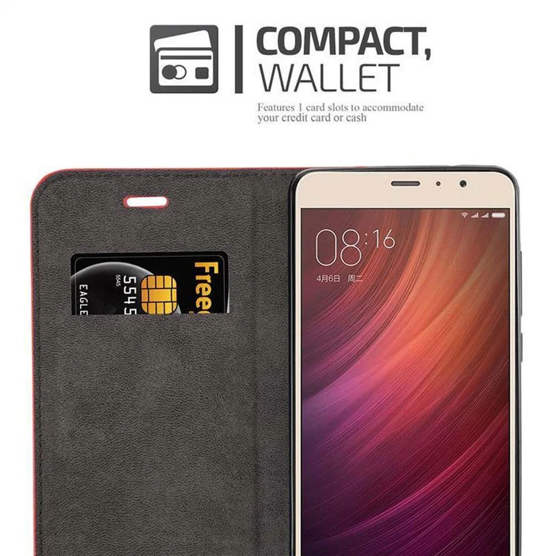 Cadorabo Hülle kompatibel mit Xiaomi RedMi PRO Schutzhülle mit Magnetverschluss, Standfunktion und Kartenfach