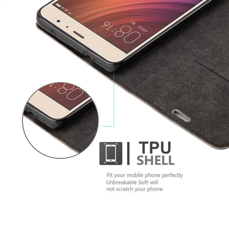 Cadorabo Hülle kompatibel mit Xiaomi RedMi PRO Schutzhülle mit Magnetverschluss, Standfunktion und Kartenfach